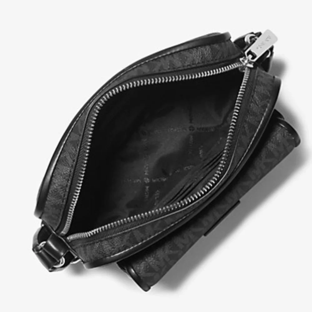 Michael Kors Bradshaw Extra-Small Signature Logo Camera Crossbody Black/Silver